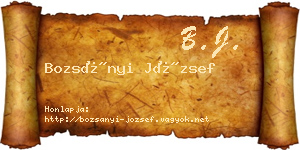Bozsányi József névjegykártya