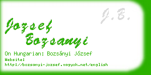 jozsef bozsanyi business card