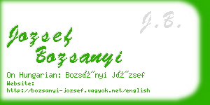 jozsef bozsanyi business card